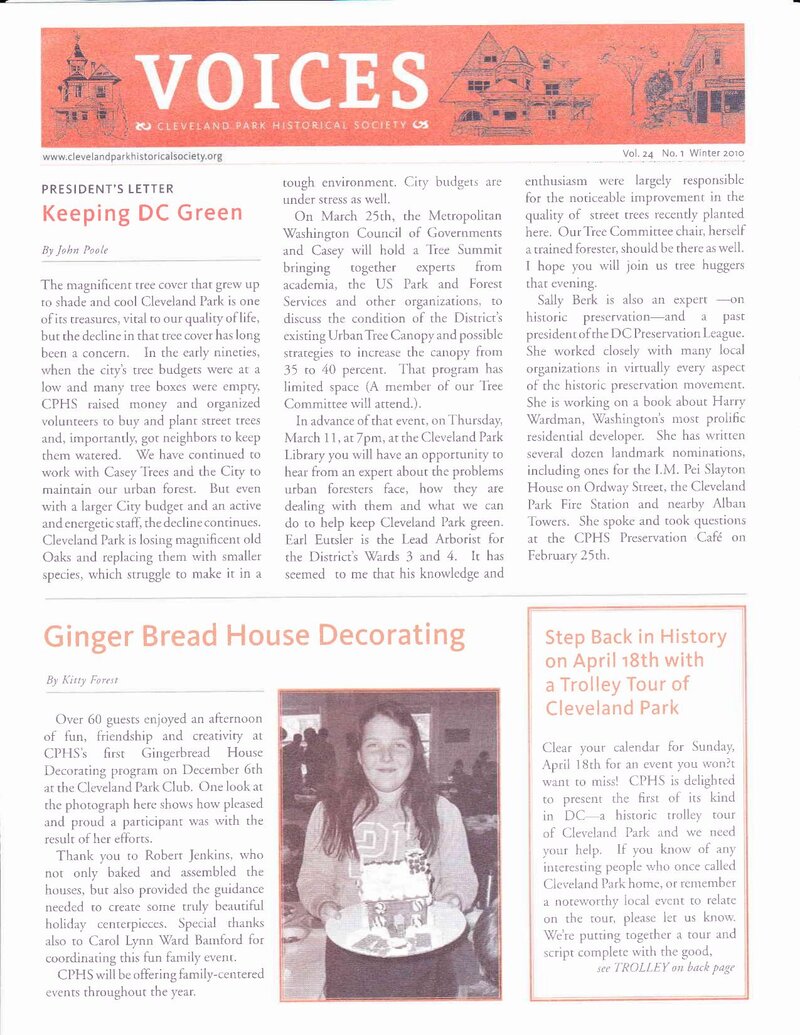 Cover of Voices Newsletter issue Winter 2010